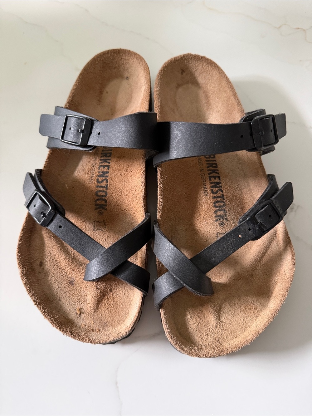 Birkenstock Black Leather Strappy Women's Sandals
